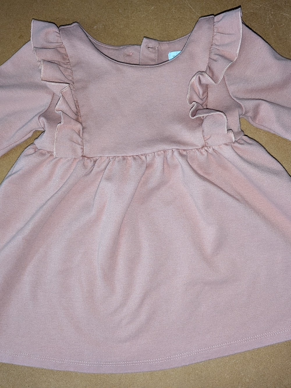 Tahari Dusty Rose Ruffle Long Sleeve Dress